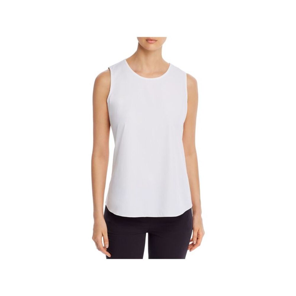 NIC+ZOE Womens White Moisture Wicking Wrinkle Resistant Back Tank Top L
